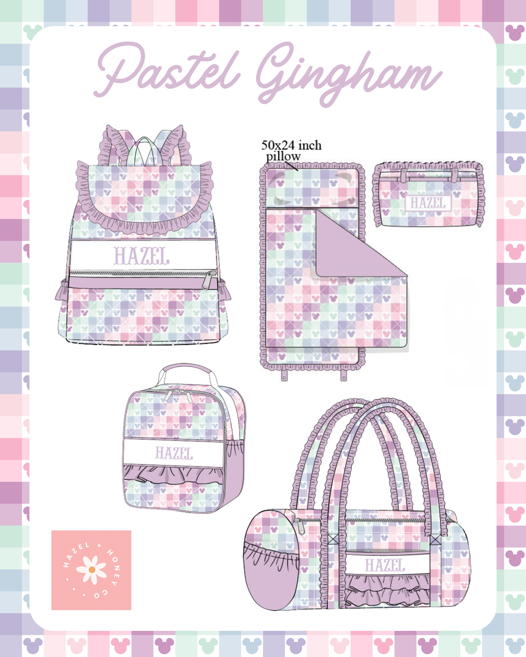 Pastel Gingham Luggage (Pre-Order ETA March) (Copy)