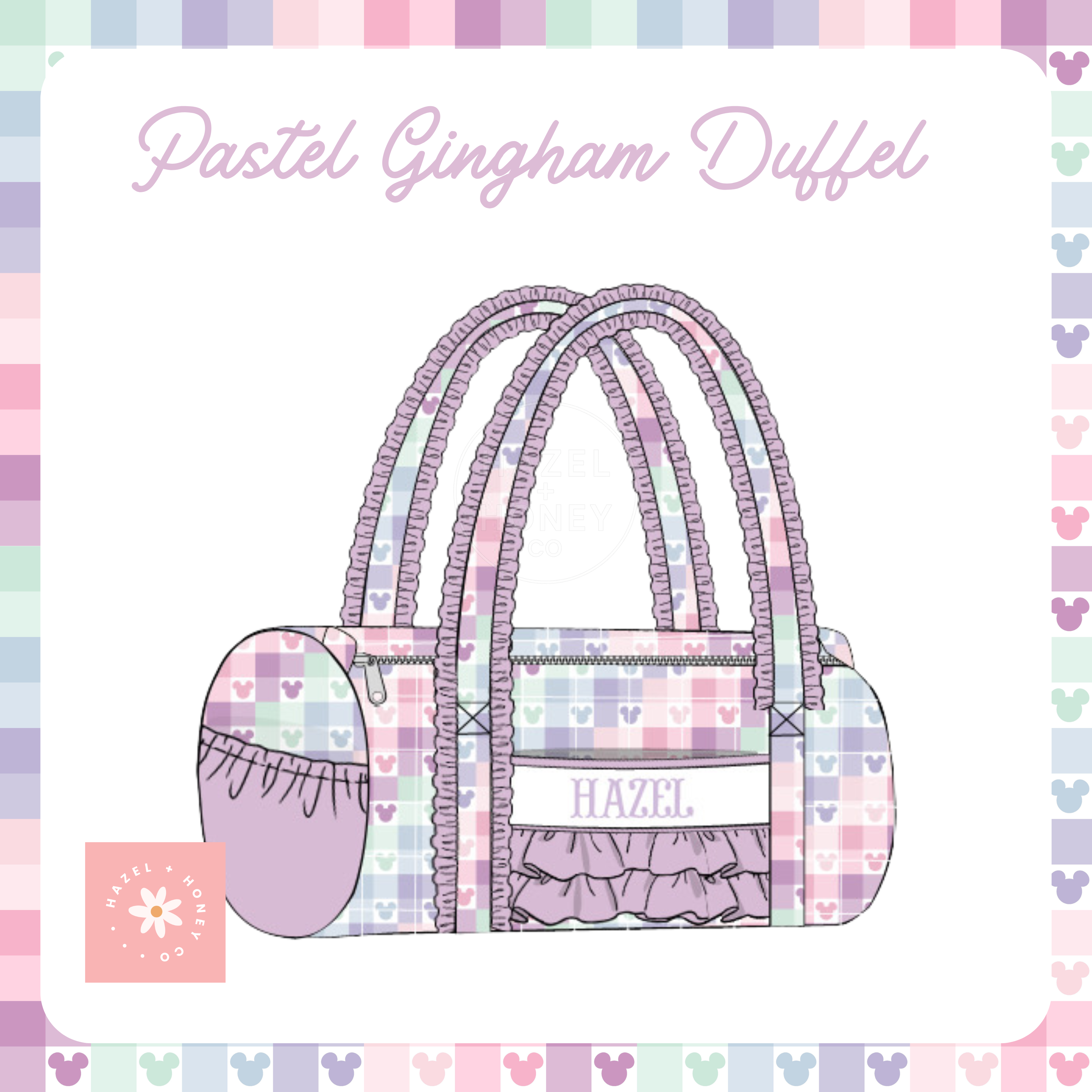 Pastel Gingham Duffle Bag (Pre-Order ETA November)