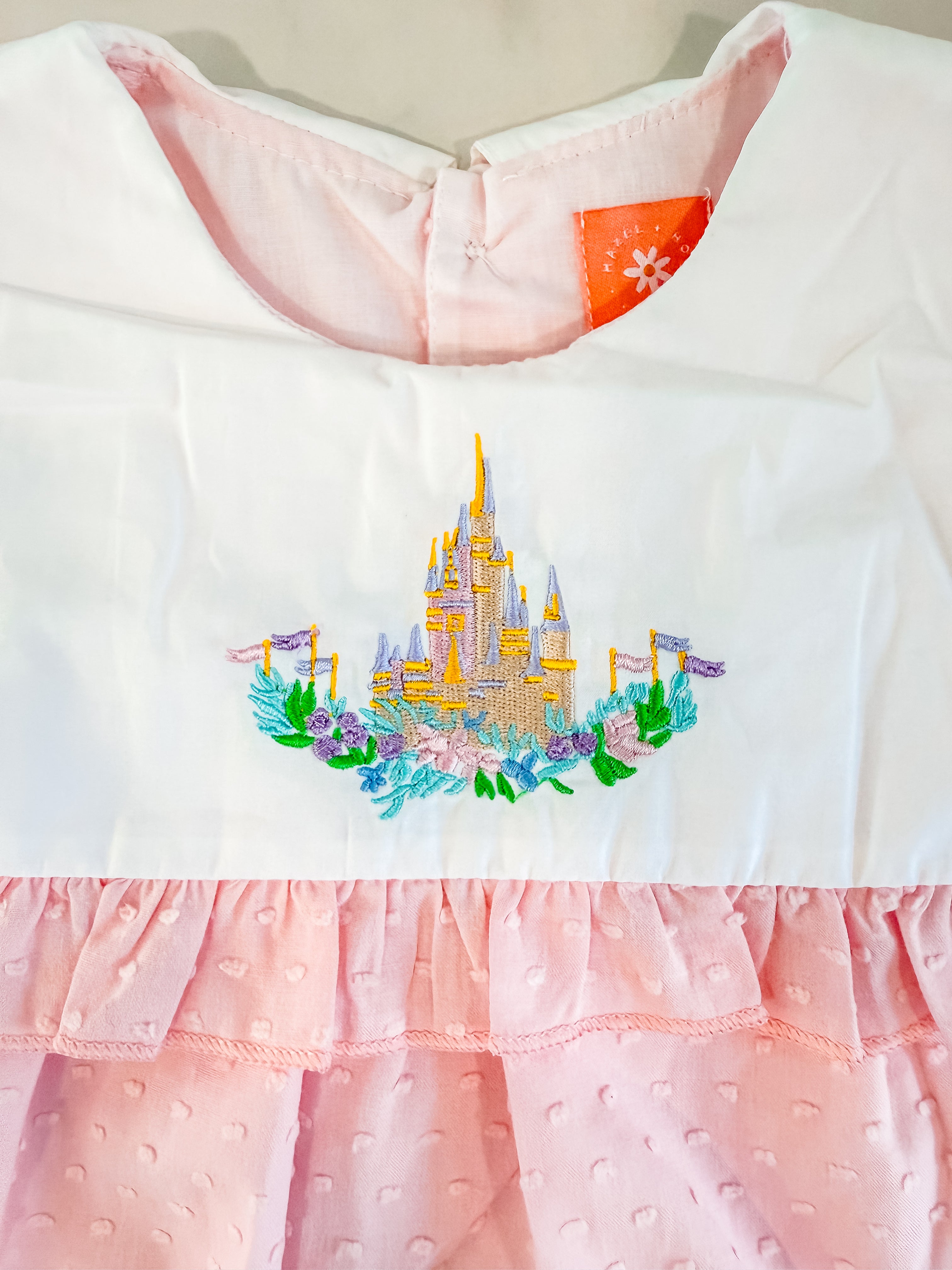 Floral Castle Embroidery Dress