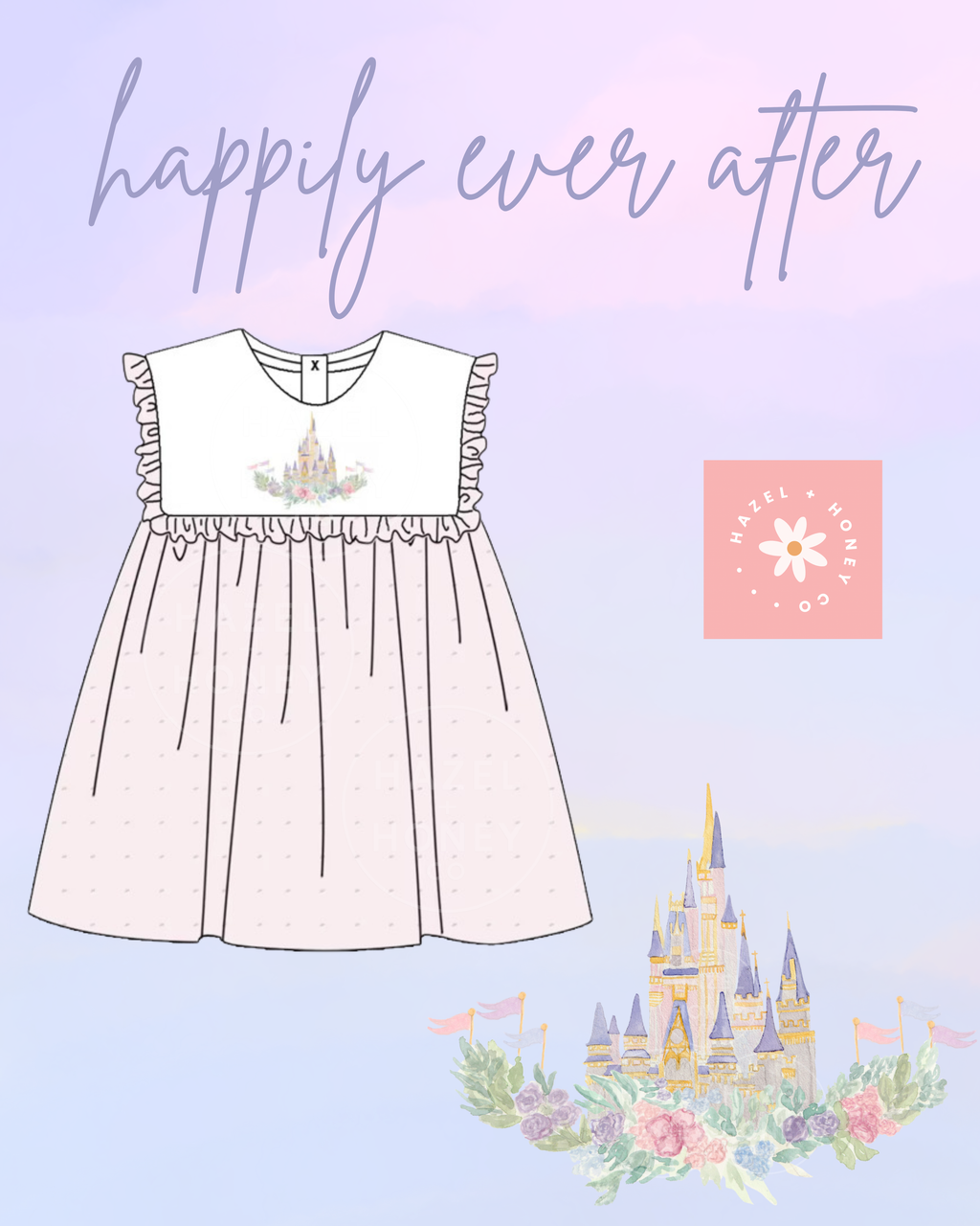 Floral Castle Embroidery Dress