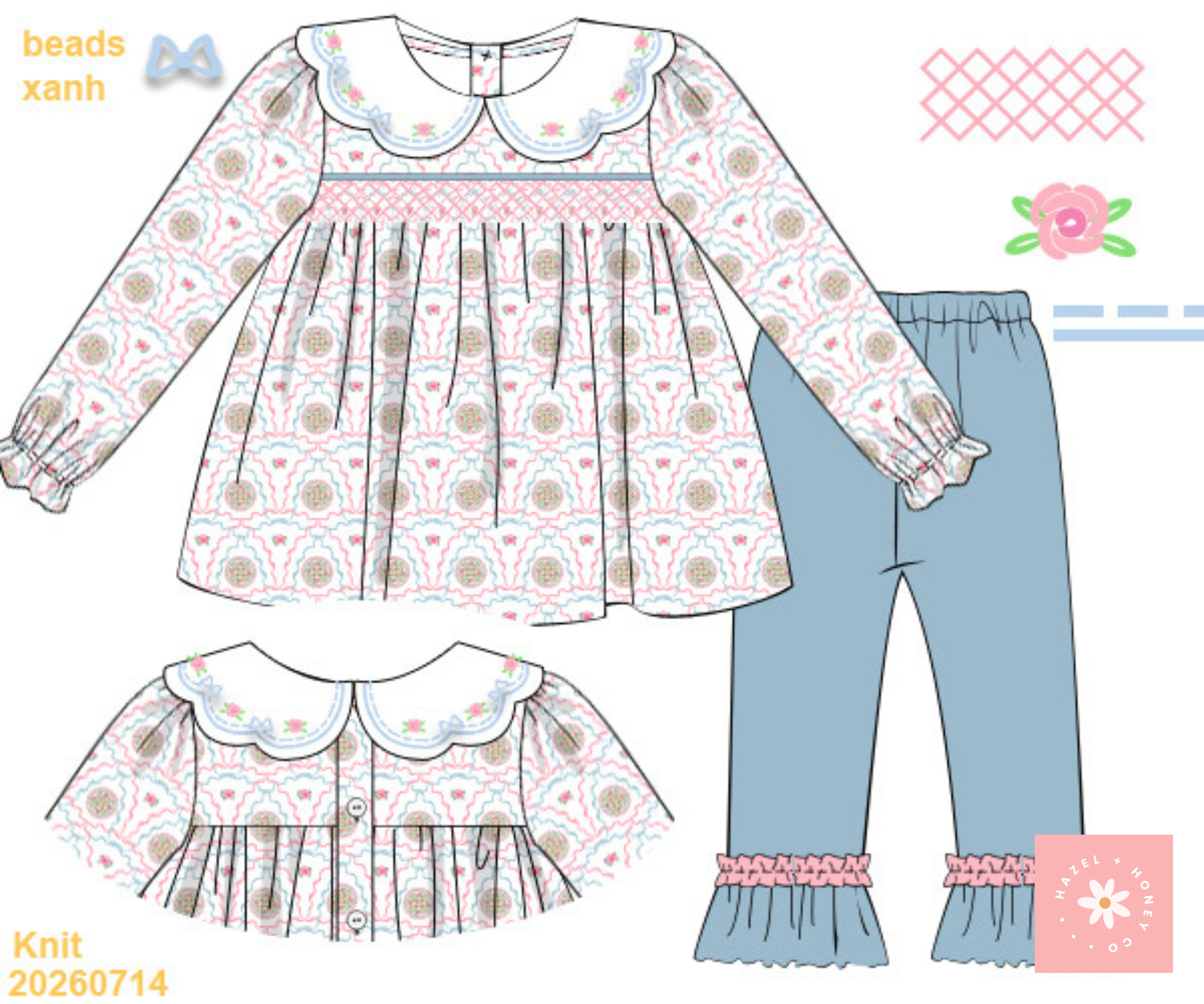 Rose Medallion Pants Set (Pre-Order ETA December)