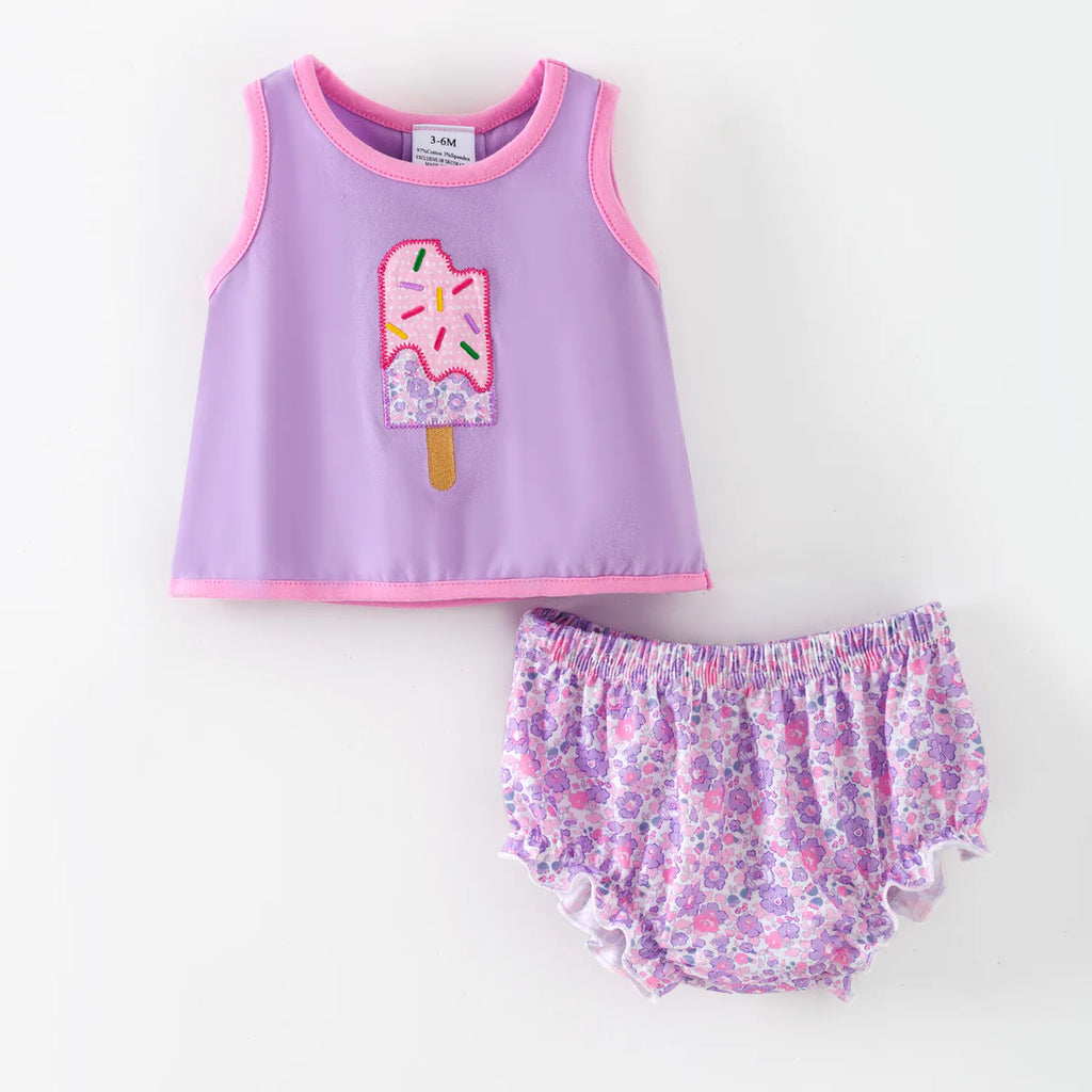 Popsicle Appliqué Bloomer Set