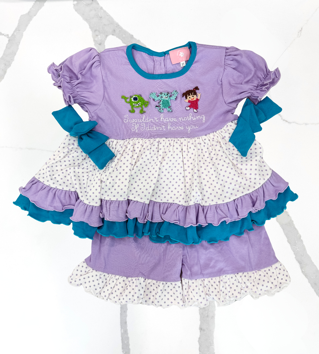 Monsters French Knot Girls Set Extras