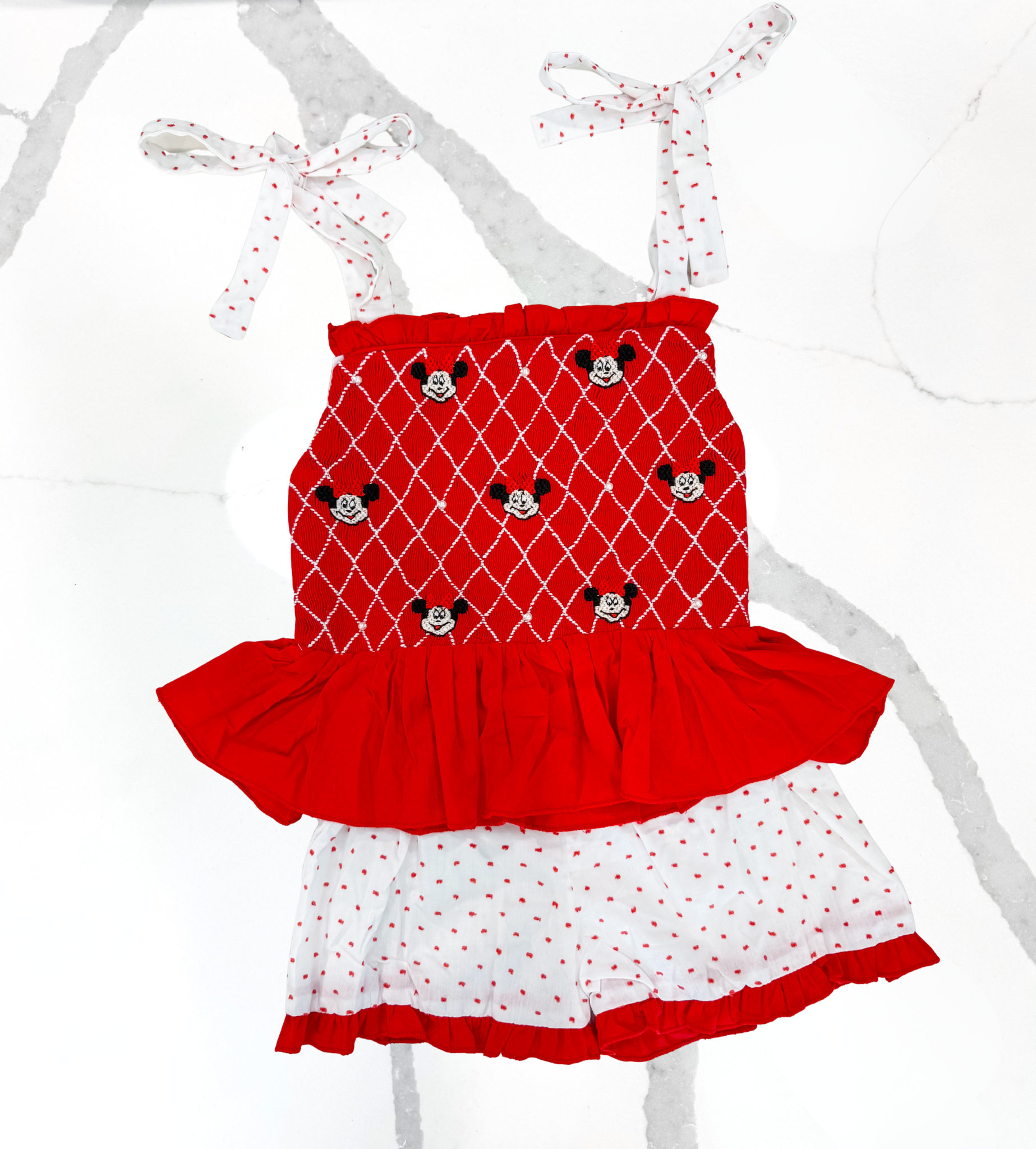 Smocked Mouse Shorts Set Extras
