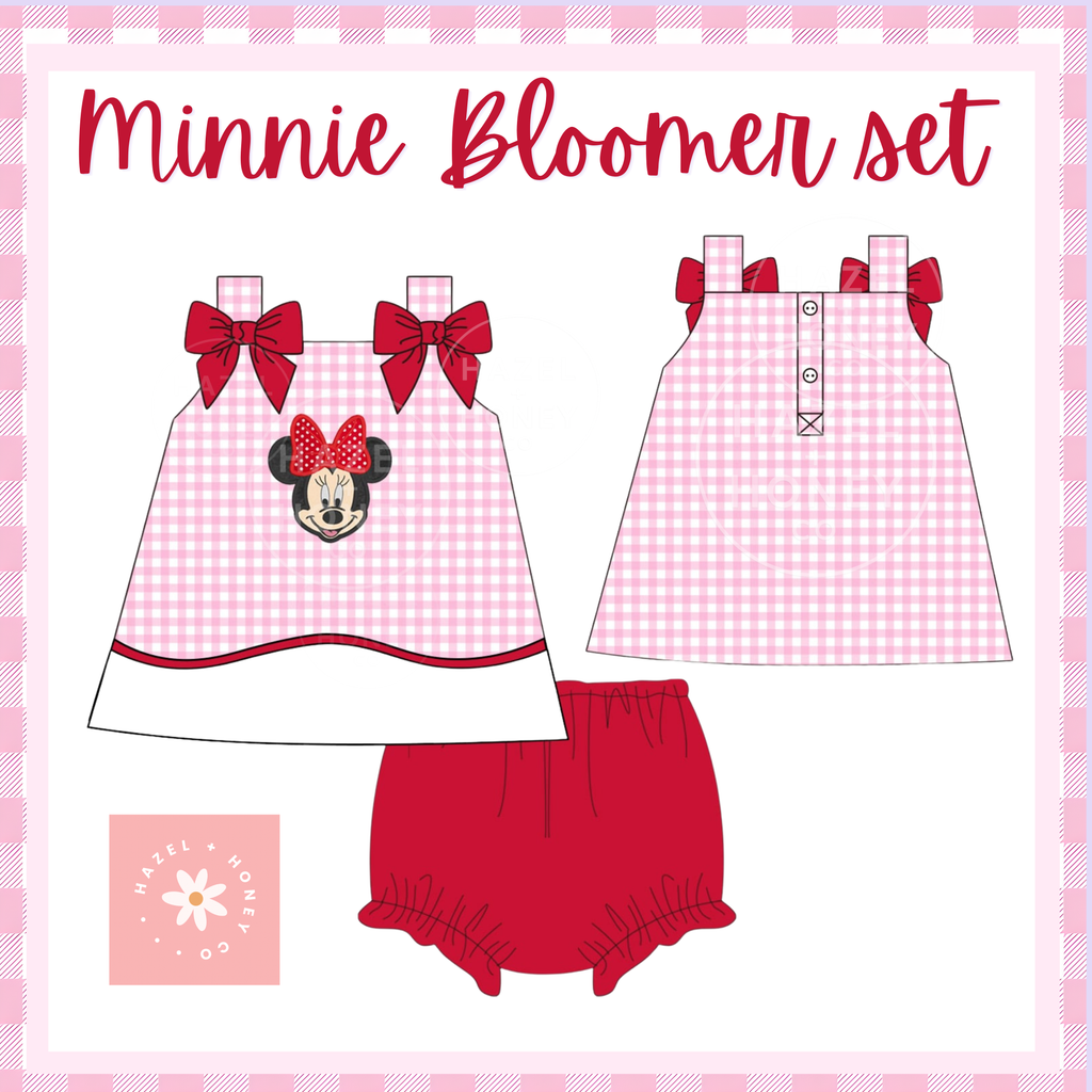Minnie Gingham Bloomer Set Extras