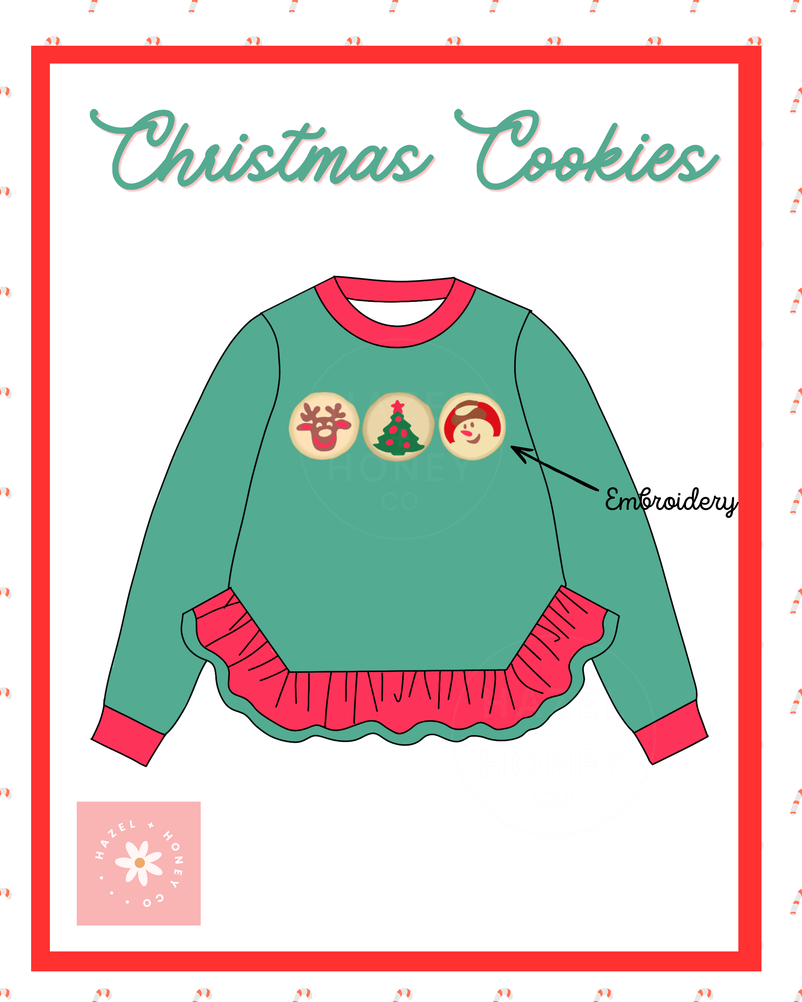 Christmas Cookies Ruffle Sweatshirt (ETA September)