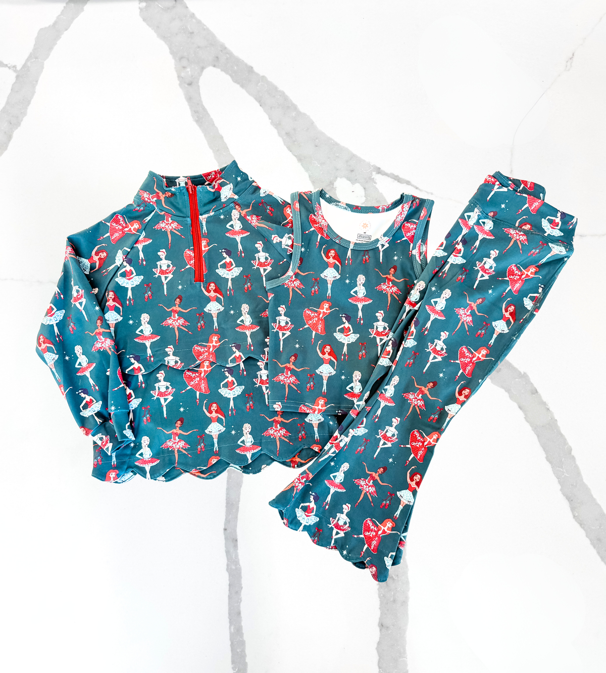 Christmas Ballerinas 3 Pc Piece Pants Set Extras