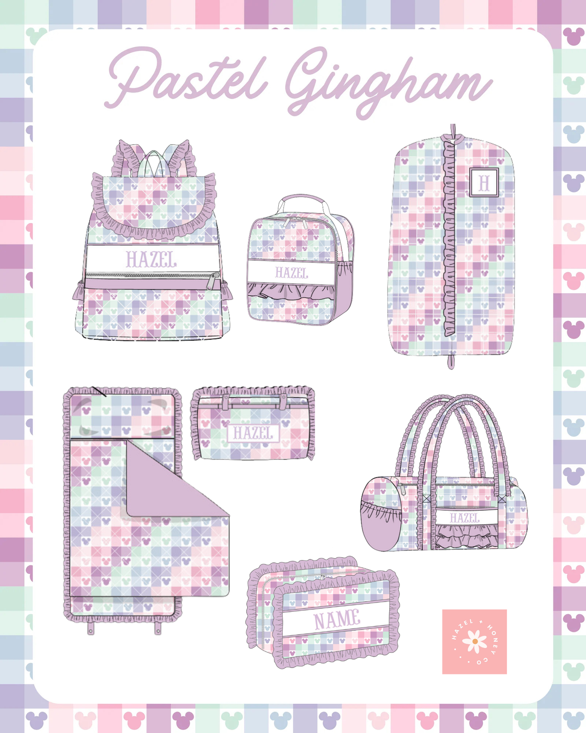 Pastel Gingham Luggage (Pre-Order ETA March)