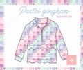Pastel Gingham Quarter Zip (Pre-Order ETA Mid November)